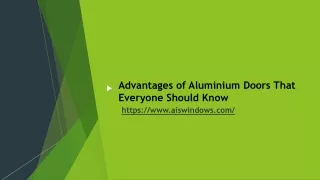 Advantages of Aluminium Doors - AIS Windows