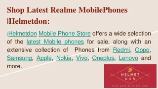 Shop Latest Realme MobilePhones |Helmetdon:
