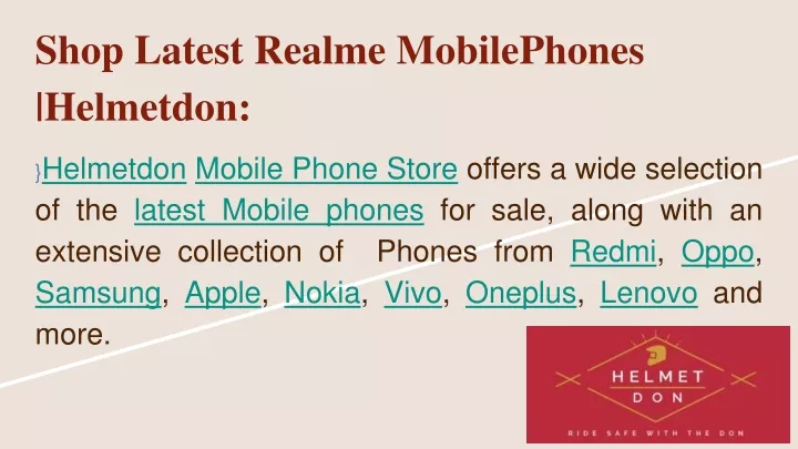 shop latest realme mobilephones helmetdon