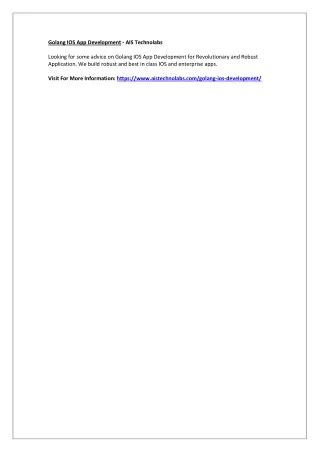 golang ios app development ais technolabs