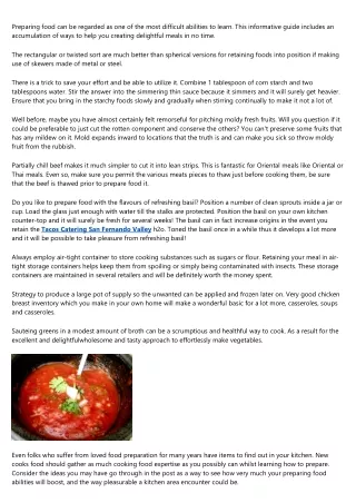 preparing food can be regarded as one of the most