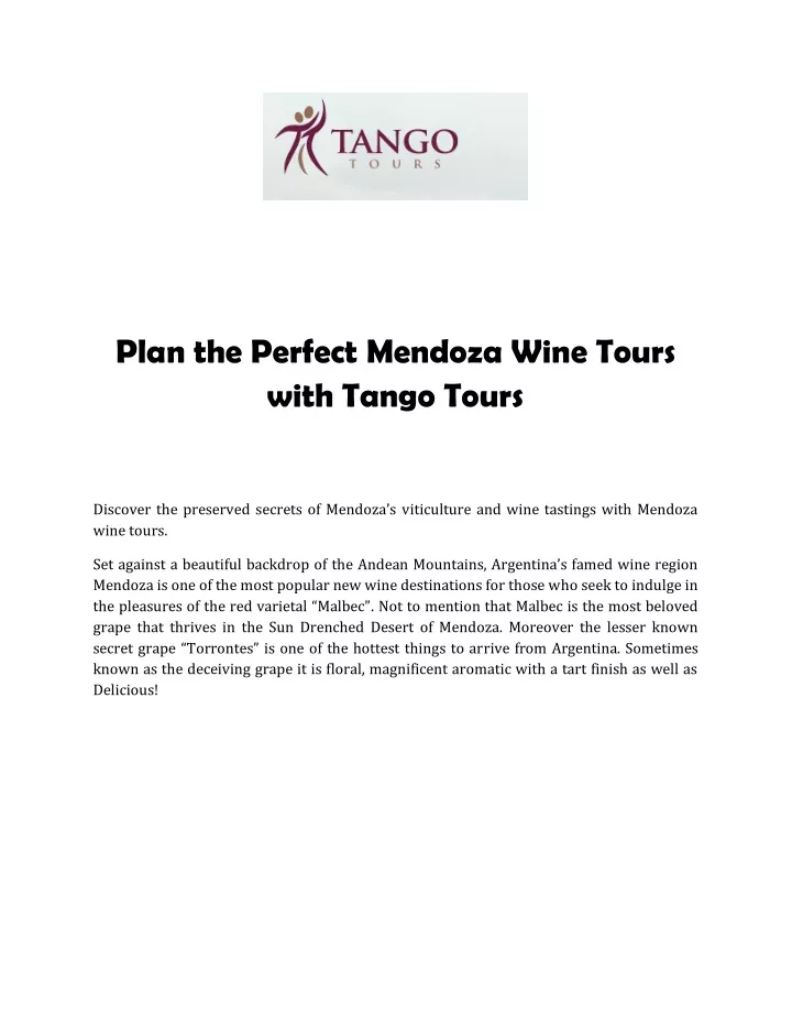 plan the perfect mendoza wine tours with tango