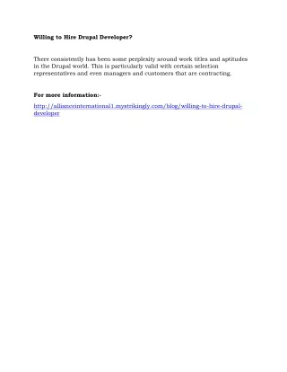 willing to hire drupal developer