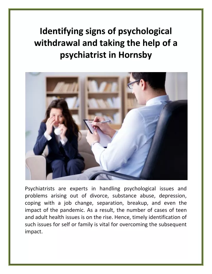 identifying signs of psychological withdrawal