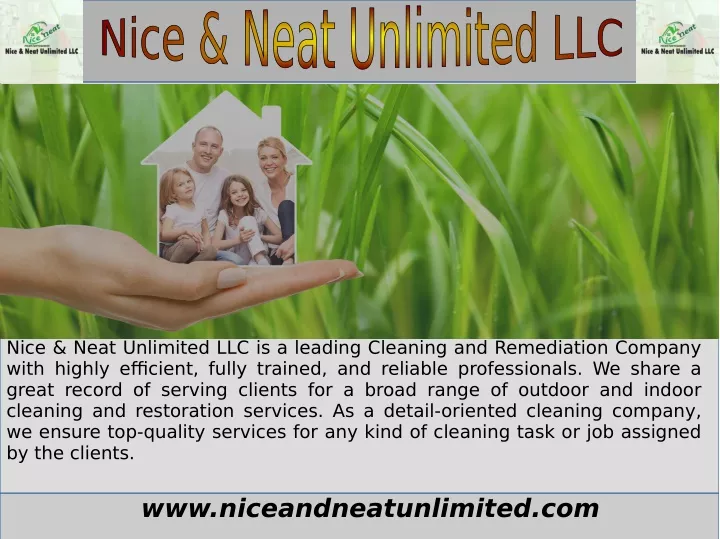 nice neat unlimited llc is a leading cleaning