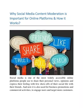 Why Social Media Content Moderation is Important?