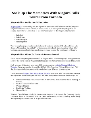 Niagara Falls Tours From Toronto With ToNiagara