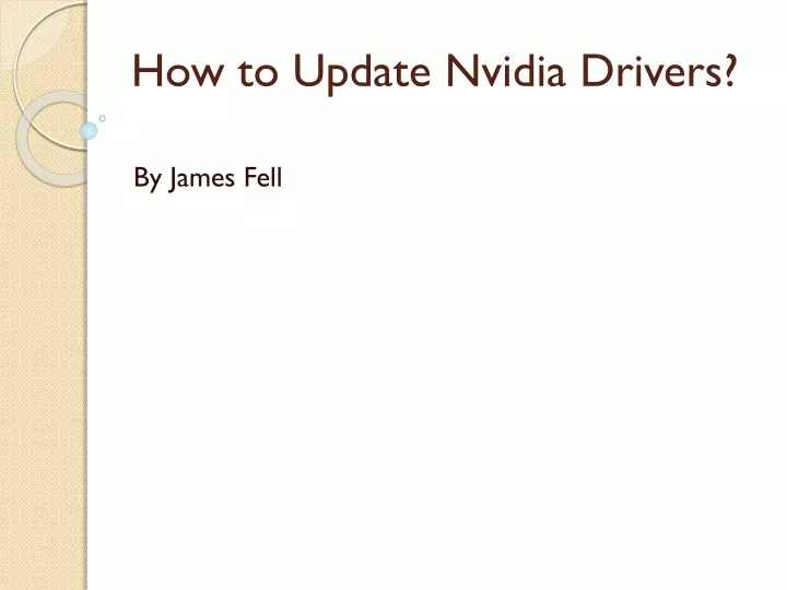 how to update nvidia drivers