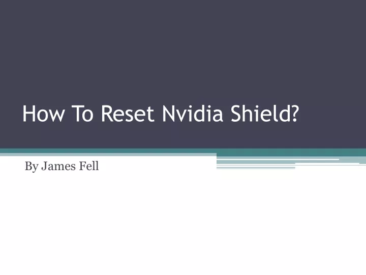 how to reset nvidia shield