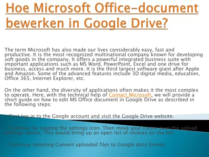 hoe microsoft office document bewerken in google drive