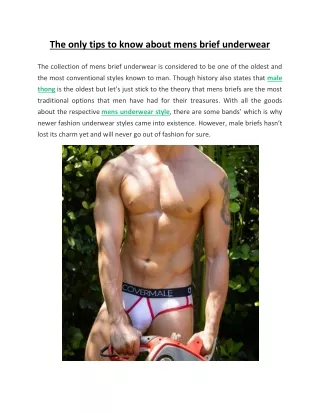 the only tips to know about mens brief underwear