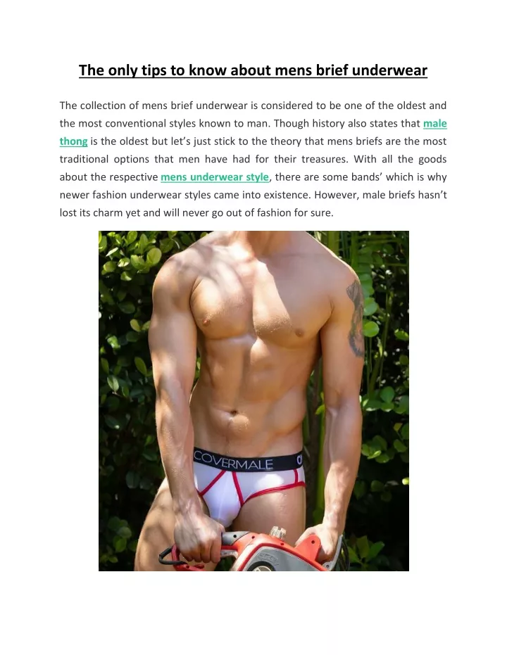 the only tips to know about mens brief underwear