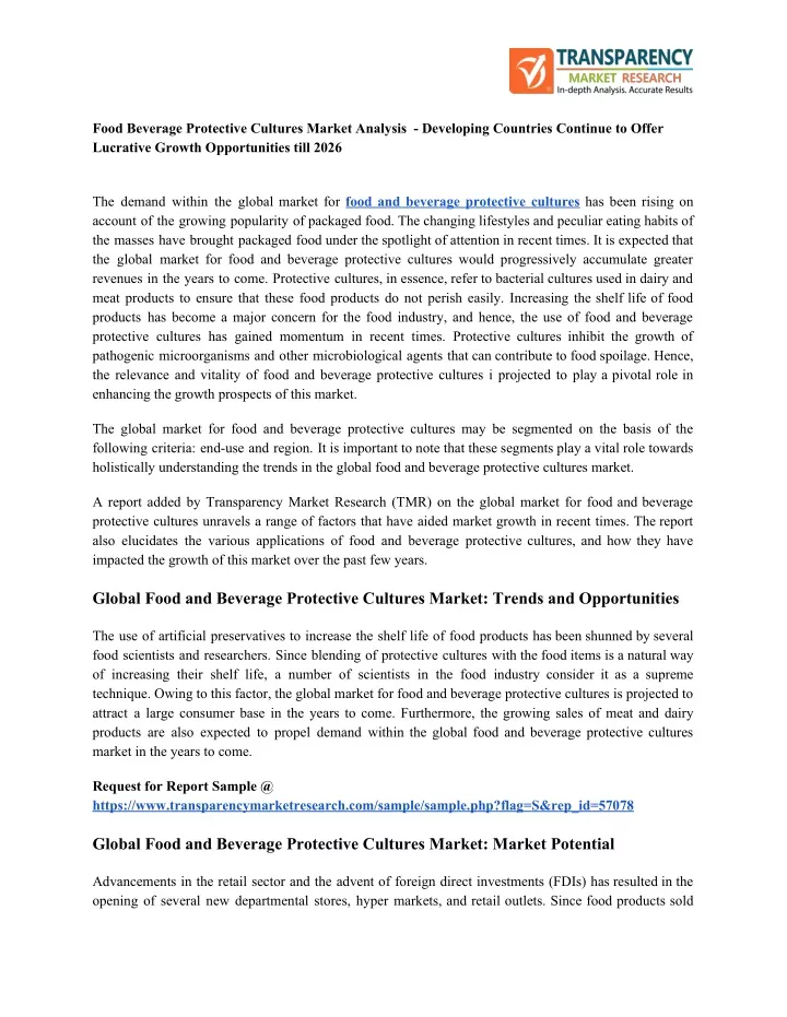 food beverage protective cultures market analysis