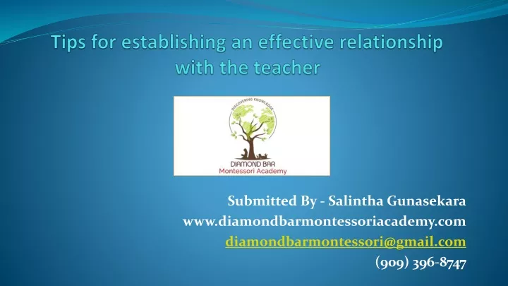 tips for establishing an effective relationship with the teacher