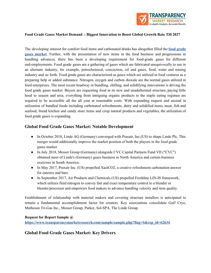 food grade gases market demand biggest innovation