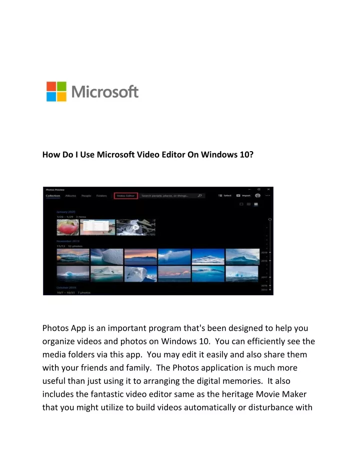 how do i use microsoft video editor on windows 10