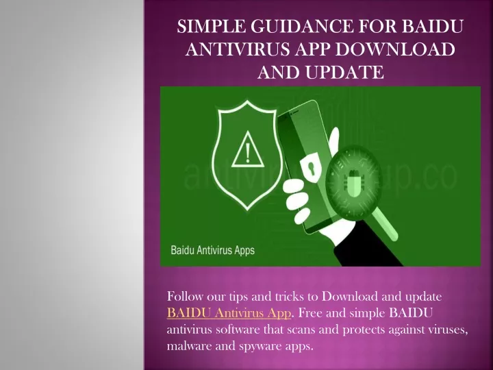 simple guidance for baidu antivirus app download and update