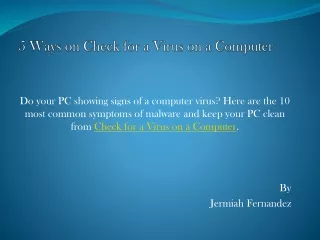 5 ways on check for a virus on a computer