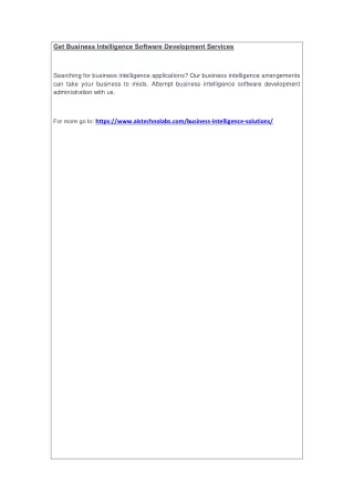 get business intelligence software development