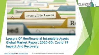 lessors of nonfinancial intangible assets global market report 2020 30 covid 19 impact and recovery