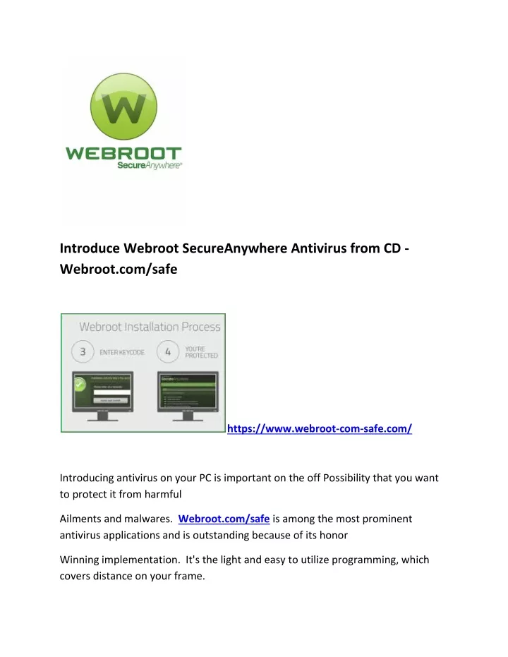 introduce webroot secureanywhere antivirus from