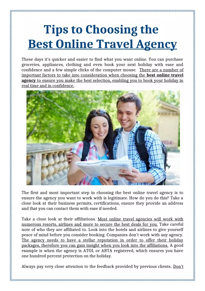 tips to choosing the best online travel agency