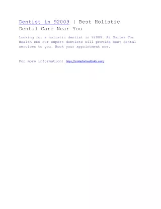 Dentist in 92009 | Best Holistic Dental Care Near You