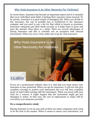 why viola insurance is an utter necessity