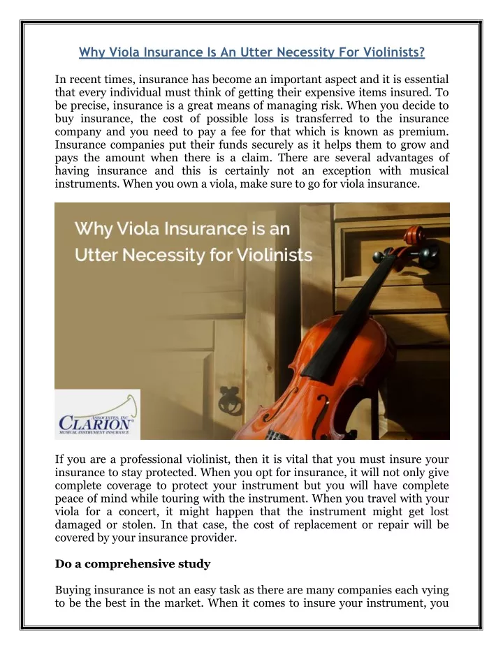 why viola insurance is an utter necessity