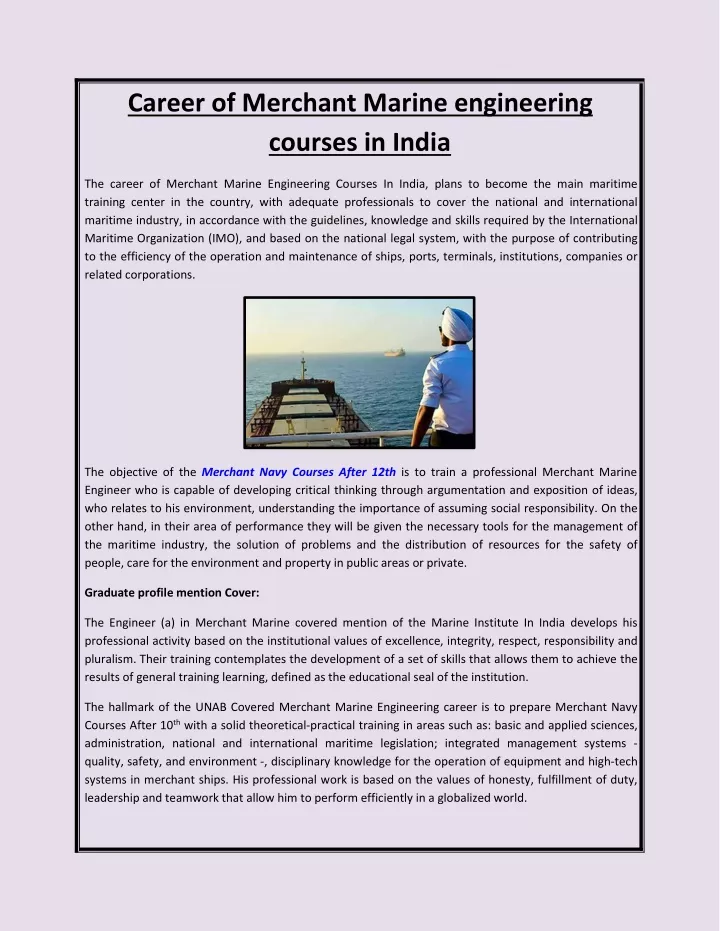 career of merchant marine engineering courses