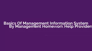 basics of management information system