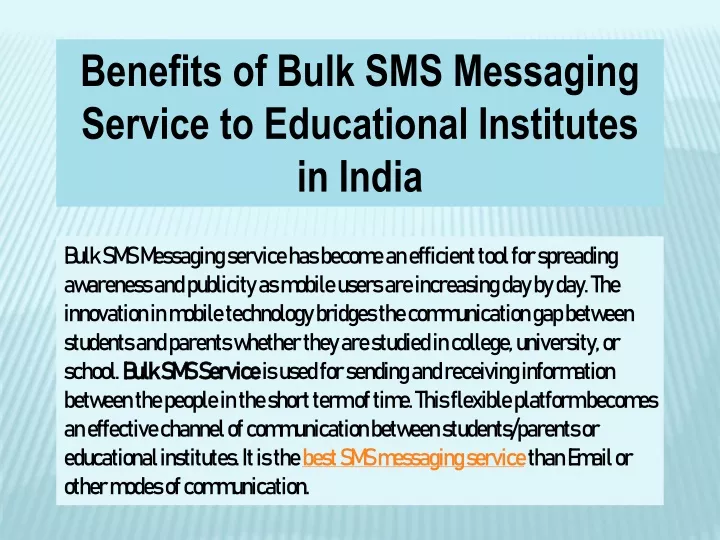 benefits of bulk sms messaging service