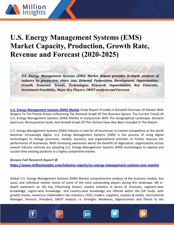 u s energy management systems ems market capacity