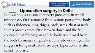 Dr PK Talwar - Liposuction Surgery in Delhi