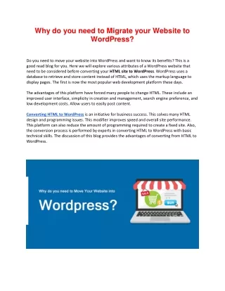 Why do you need to move your website to WordPress?