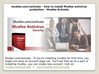mcafee com activate how to install mcafee