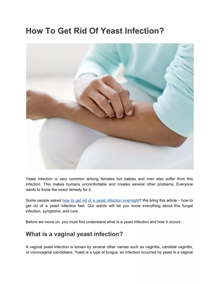 how to get rid of yeast infection