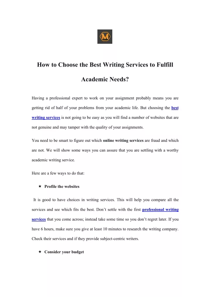how to choose the best writing services to fulfill