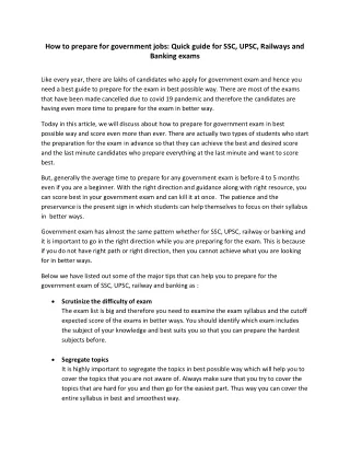 how to prepare for government jobs quick guide