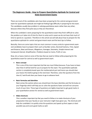 the beginners guide how to prepare quantitative