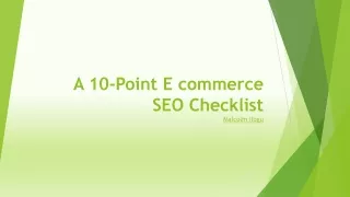 A 10-Point E commerce SEO Checklist