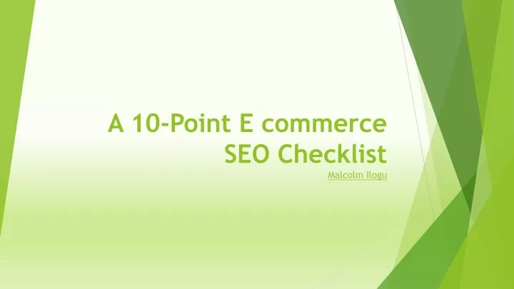 a 10 point e commerce seo checklist