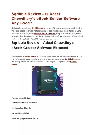 sqribble review is adeel chowdhary s ebook
