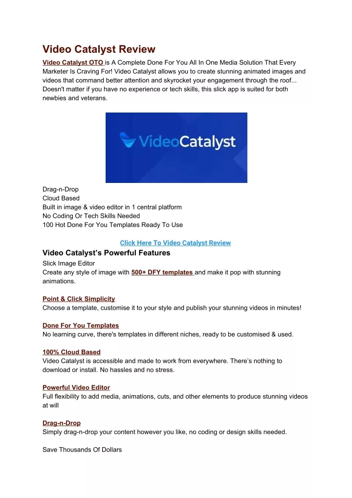 video catalyst review