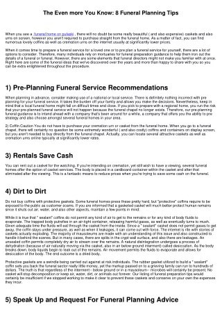 The More You Know: 8 Funeral Service Preparation Tips