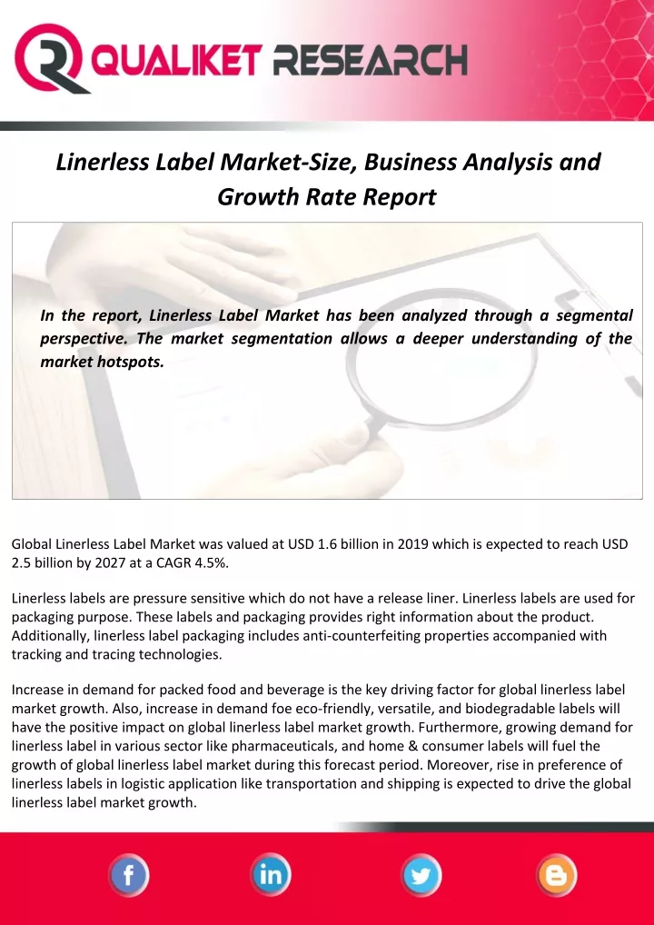 linerless label market size business analysis