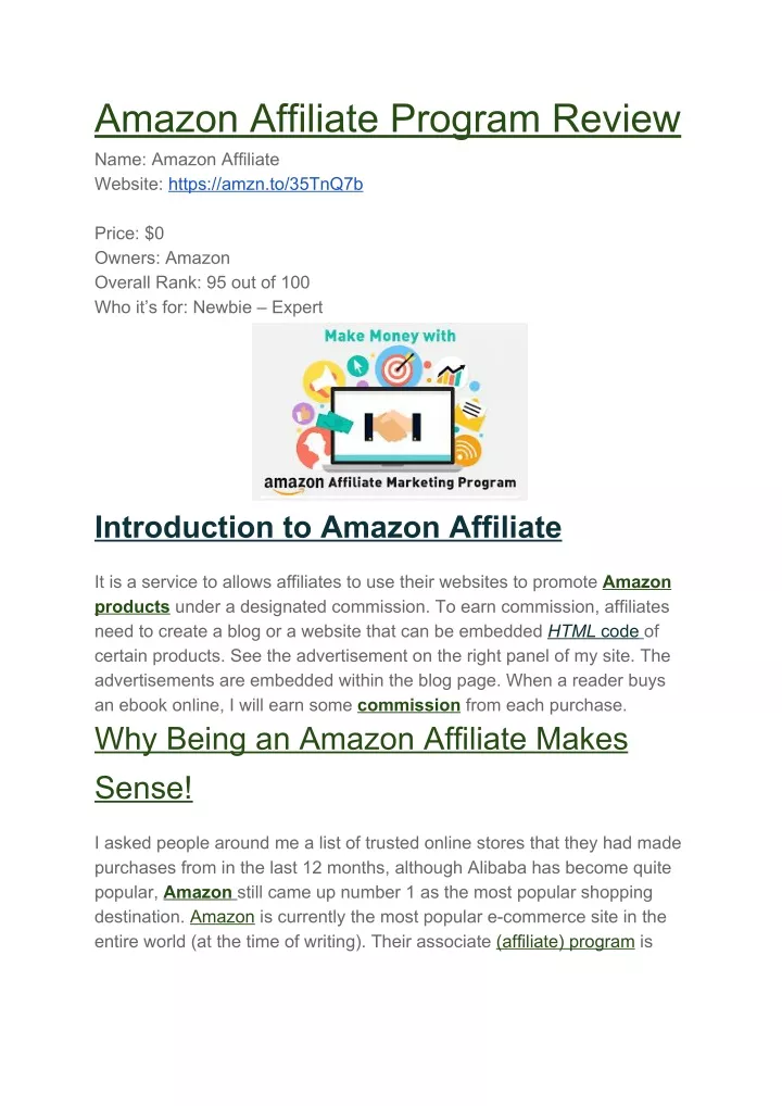 amazon affiliate program review