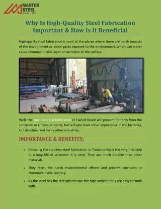 why is high quality steel fabrication important