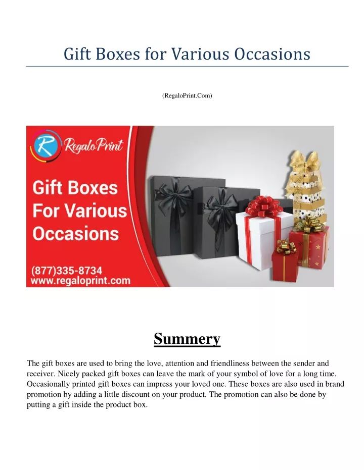 gift boxes for various occasions