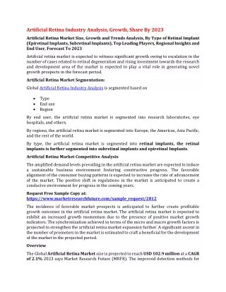 artificial retina industry analysis growth share